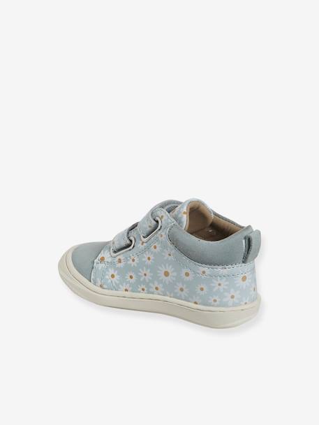 Zachte lederen baby-slofjes voor de eerste stapjes beige, bedrukt+blauw, bedrukt+brons+goud+groen, bedrukt+oudroze+roze (poederkleur)+roze, bedrukt+rozen+turquoiseblauw+veel roze+zachtpaars - vertbaudet enfant 
