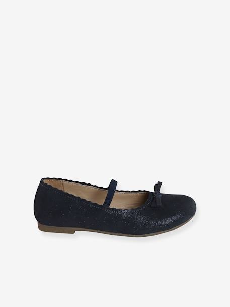Glanzende leren ballerina's voor meisjes, collectie kleuterschool 6337+6397 - vertbaudet enfant 