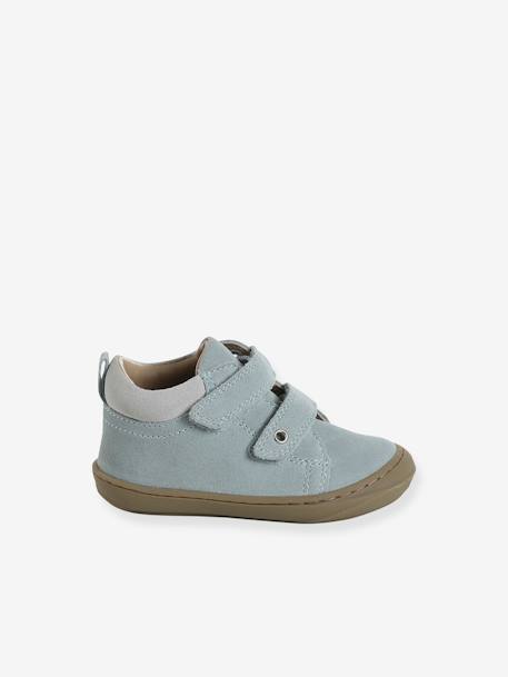 Babyslofjes van zacht leer met antislip beige+blauw+bruin+chocoladebruin+felblauw+groen+oceaanblauw+okergeel+saliegroen+veel beige+veel bruin+veel groen - vertbaudet enfant 