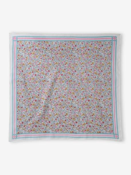 Fleurs-print sjaal voor meisjes ecru+grijsblauw - vertbaudet enfant 