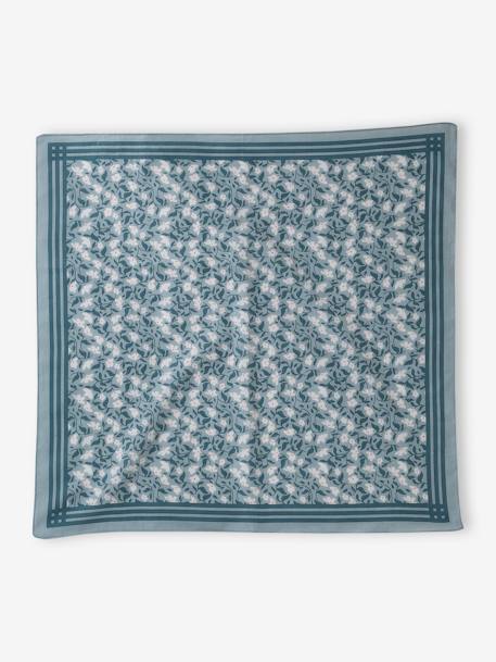 Fleurs-print sjaal voor meisjes ecru+grijsblauw - vertbaudet enfant 