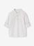 Net jongenshemd, Mao-kraag en korte broek beige+blauw, gestreept - vertbaudet enfant 