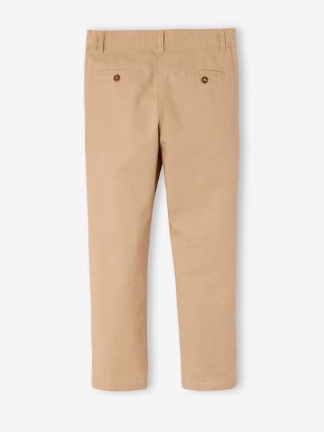 Chinobroek jongens katoen/linnen beige+blauw+donker marineblauw+lichtbeige+saliegroen - vertbaudet enfant 