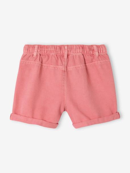 Meisjesshort met opgestikte zakken rozen+vanille - vertbaudet enfant 