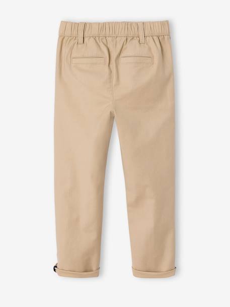 Chinobroek jongens, eenvoudig aan te trekken beige+marineblauw - vertbaudet enfant 