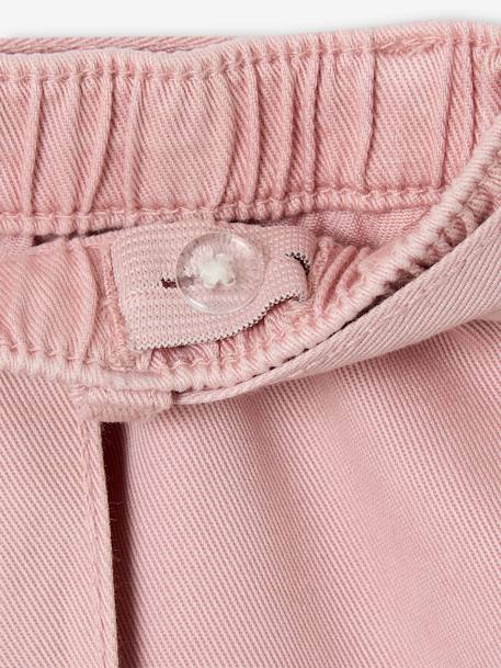 Wijde driekwartsbroek in Tencel® voor meisjes rozen - vertbaudet enfant 