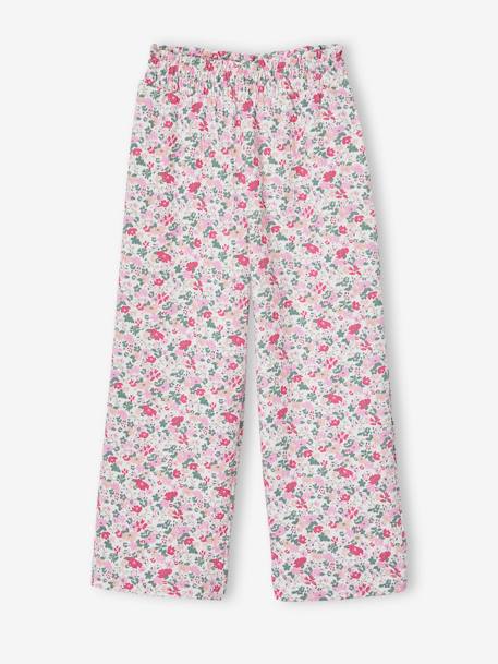 Meisjesset T-shirt + broek met wijde pijpen paars - vertbaudet enfant 