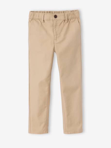 Chinobroek jongens, eenvoudig aan te trekken beige+marineblauw - vertbaudet enfant 