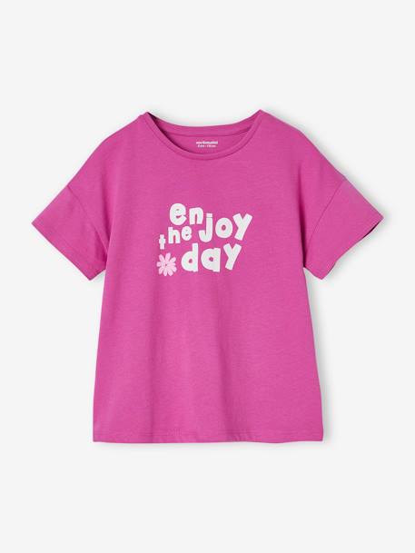 Meisjesset T-shirt + broek met wijde pijpen paars - vertbaudet enfant 