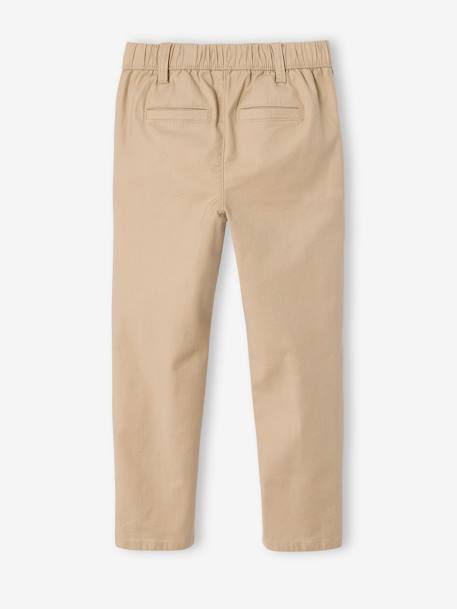 Chinobroek jongens, eenvoudig aan te trekken beige+marineblauw - vertbaudet enfant 
