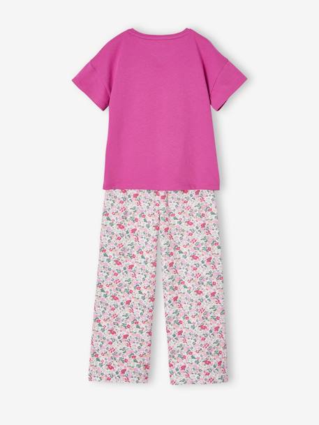 Meisjesset T-shirt + broek met wijde pijpen paars - vertbaudet enfant 