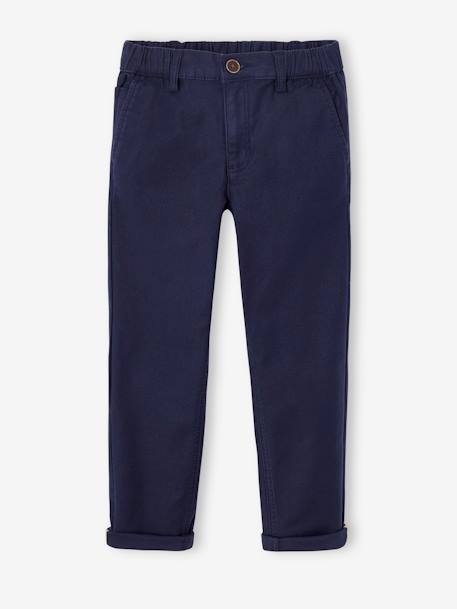 Chinobroek jongens, eenvoudig aan te trekken beige+marineblauw - vertbaudet enfant 