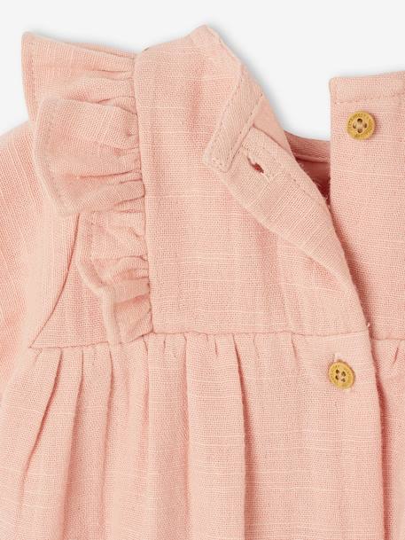 Babyjurk van katoengaas rozen - vertbaudet enfant 