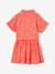 Meisjesset met geknoopte blouse en rokje koraal - vertbaudet enfant 