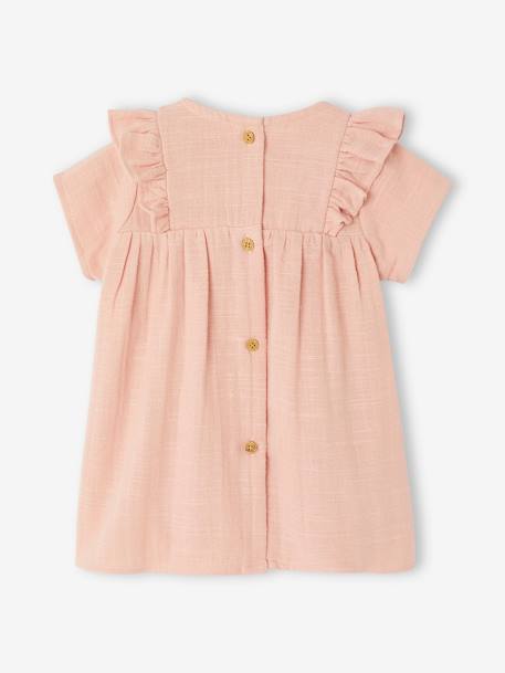 Babyjurk van katoengaas rozen - vertbaudet enfant 