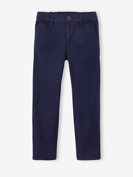 Chinobroek jongens, eenvoudig aan te trekken beige+marineblauw - vertbaudet enfant 