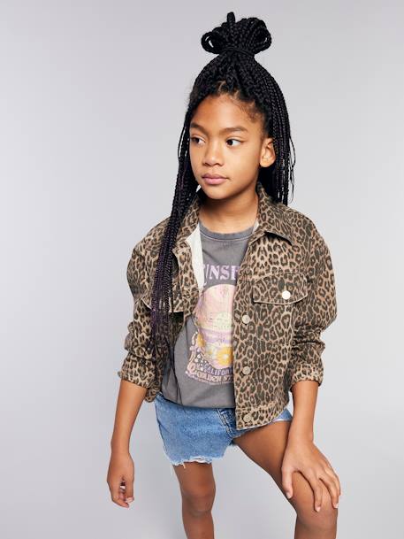 Oversized luipaardjas JONEN beige - vertbaudet enfant 