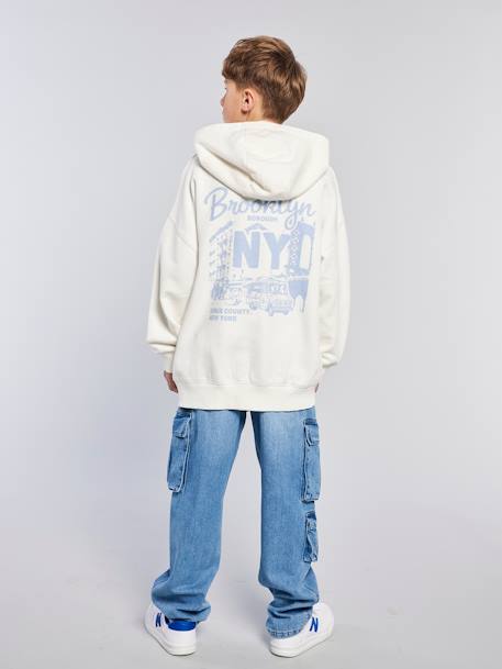 Denim loose battle jongensbroek denimgrijs+gebleekt denim - vertbaudet enfant 