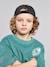 T-shirt met motief voor/achter, gewassen effect JONEN blauwgroen+ecru - vertbaudet enfant 