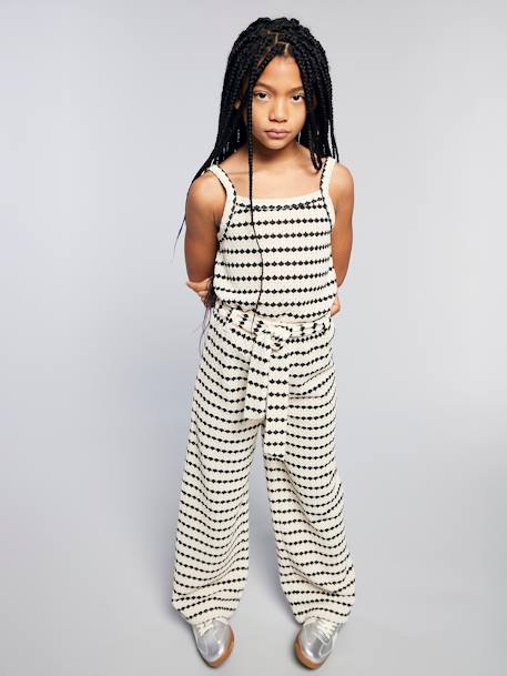 Sweater met fantasiebreisel voor meisjes JONEN zwart+zwart, gestreept - vertbaudet enfant 