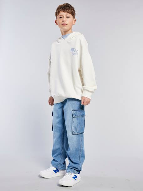 Denim loose battle jongensbroek denimgrijs+gebleekt denim - vertbaudet enfant 