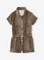 Denim short met luipaardprint beige - vertbaudet enfant 