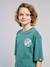 T-shirt met motief voor/achter, gewassen effect JONEN blauwgroen+ecru - vertbaudet enfant 