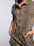 Denim short met luipaardprint beige - vertbaudet enfant 