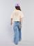 Meisjesjeans met destroyed effect JONEN lichtblauw+middenblauw - vertbaudet enfant 