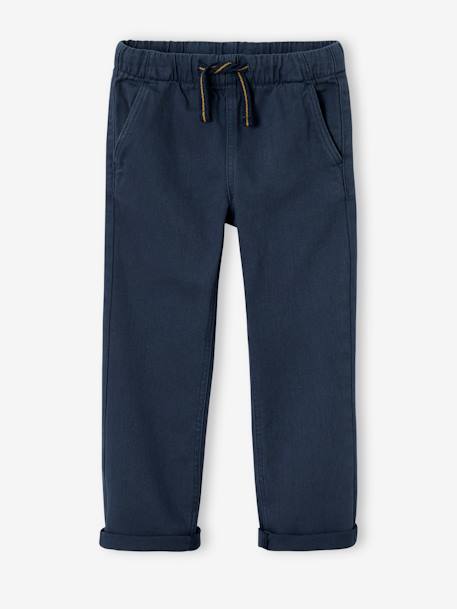 Eenvoudig aan te trekken jongensbroek met rechte pasvorm beige+middenblauw+nachtblauw+saliegroen+terracotta - vertbaudet enfant 