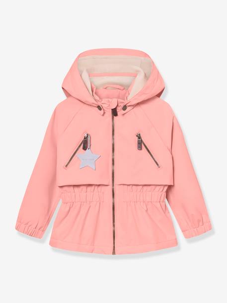Waterdichte meisjesjas voor het tussenseizoen met fleecevoering MATALGEA MINI A TURE roze (poederkleur)+rozenhout+saliegroen - vertbaudet enfant 