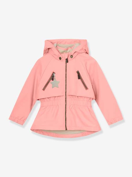 Waterdichte meisjesjas voor het tussenseizoen met fleecevoering MATALGEA MINI A TURE roze (poederkleur)+rozenhout+saliegroen - vertbaudet enfant 