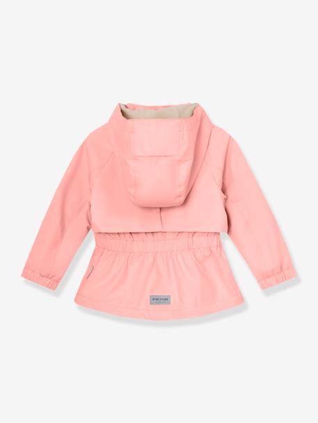 Waterdichte meisjesjas voor het tussenseizoen met fleecevoering MATALGEA MINI A TURE roze (poederkleur)+rozenhout+saliegroen - vertbaudet enfant 
