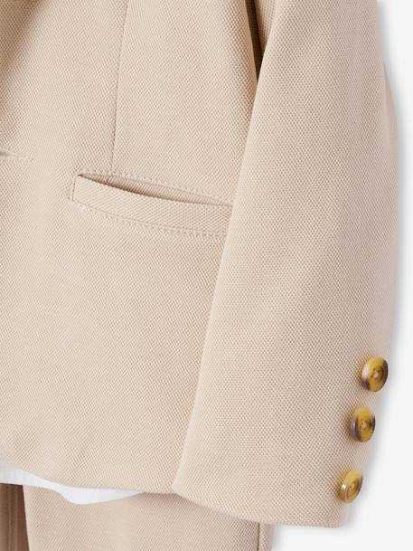 Feestelijke jongensset met overhemd met maokraag en broek beige+blauwgroen+hemelsblauw - vertbaudet enfant 