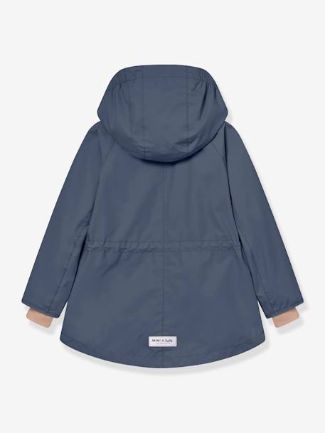 Meisjesparka voor het tussenseizoen MATALLURE MINI A TURE donkerblauw+marineblauw+terracottategel - vertbaudet enfant 