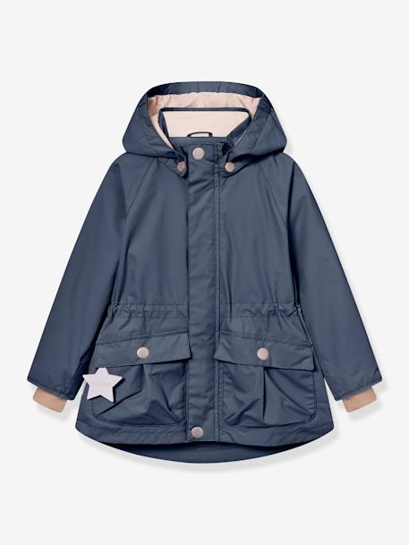 Meisjesparka voor het tussenseizoen MATALLURE MINI A TURE donkerblauw+marineblauw+terracottategel - vertbaudet enfant 