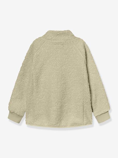 Jas van teddyfleece met rits MATCEDRIC MINI A TURE groen+zandbeige - vertbaudet enfant 
