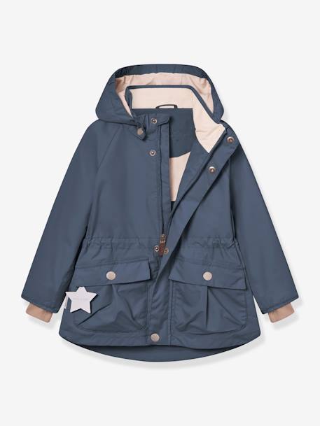 Meisjesparka voor het tussenseizoen MATALLURE MINI A TURE donkerblauw+marineblauw+terracottategel - vertbaudet enfant 