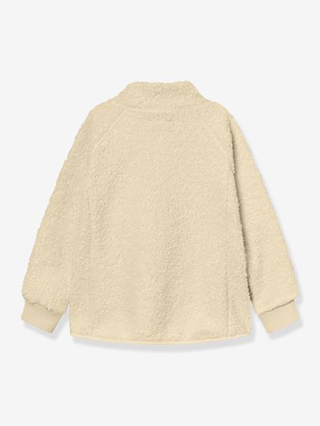 Jas van teddyfleece met rits MATCEDRIC MINI A TURE groen+zandbeige - vertbaudet enfant 