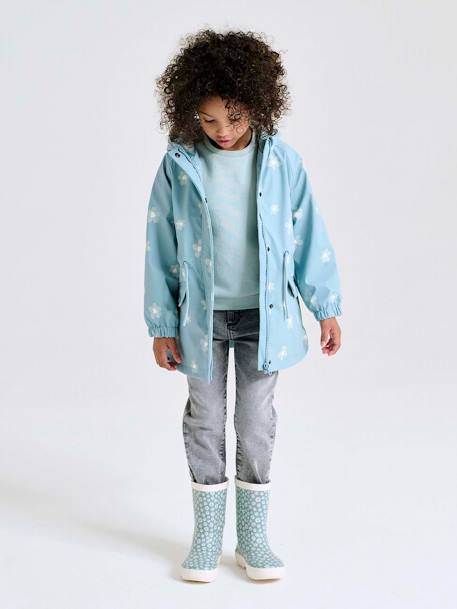 Rubberen regenlaarzen met print voor kinderen, kleutercollectie blauw, bedrukt+ecru+veel roze - vertbaudet enfant 
