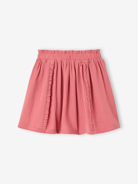 Rok van katoenen gaas terracottategel - vertbaudet enfant 