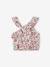 Asymmetrische meisjesblouse met bloemenprint en volant ecru - vertbaudet enfant 