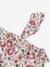 Asymmetrische meisjesblouse met bloemenprint en volant ecru - vertbaudet enfant 