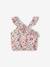 Asymmetrische meisjesblouse met bloemenprint en volant ecru - vertbaudet enfant 