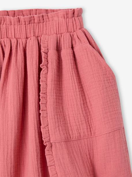 Rok van katoenen gaas terracottategel - vertbaudet enfant 