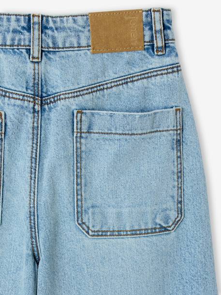 Meisjesjeans met destroyed effect JONEN lichtblauw+middenblauw - vertbaudet enfant 