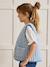 Gewatteerd vestje zonder mouwen voor meisjes CYRILLUS vichy geborduurd blauw, geruit - vertbaudet enfant 