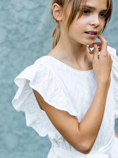 Jumpsuit voor meisjes Suzanne - CYRILLUS ecru - vertbaudet enfant 