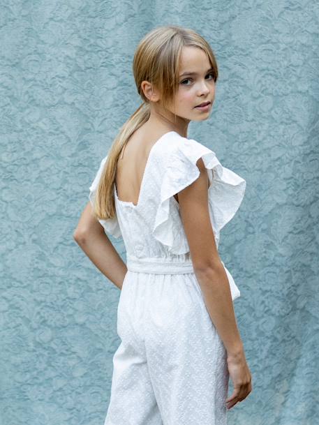 Jumpsuit voor meisjes Suzanne - CYRILLUS ecru - vertbaudet enfant 