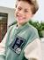Teddy-sweatshirt in fleece voor jongens met lusbadge. antraciet+dennen+marineblauw+smaragdgroen - vertbaudet enfant 